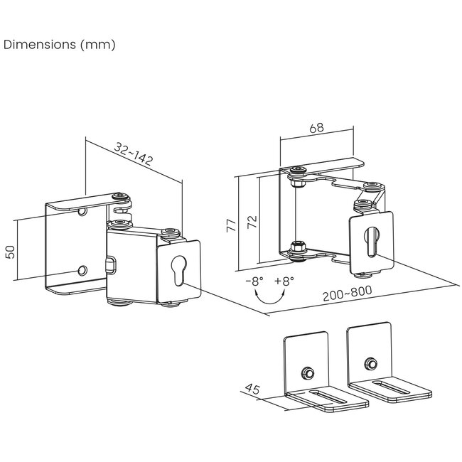 My Wall soundbar muurbeugel | universeel | 3,2 - 14,2 cm diep | tot 10 kg