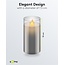 Goobay glazen LED-kaars | 15 cm | timerfunctie | grijs | IP20