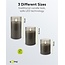 Goobay glazen LED-kaarsenset | 3 stuks | timerfunctie | grijs | IP20