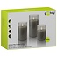 Goobay glazen LED-kaarsenset | 3 stuks | timerfunctie | grijs | IP20