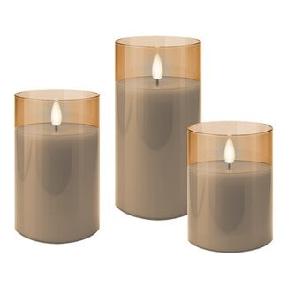 Goobay Goobay glazen LED-kaarsenset | 3 stuks | timerfunctie | goud | IP20