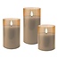 Goobay glazen LED-kaarsenset | 3 stuks | timerfunctie | goud | IP20