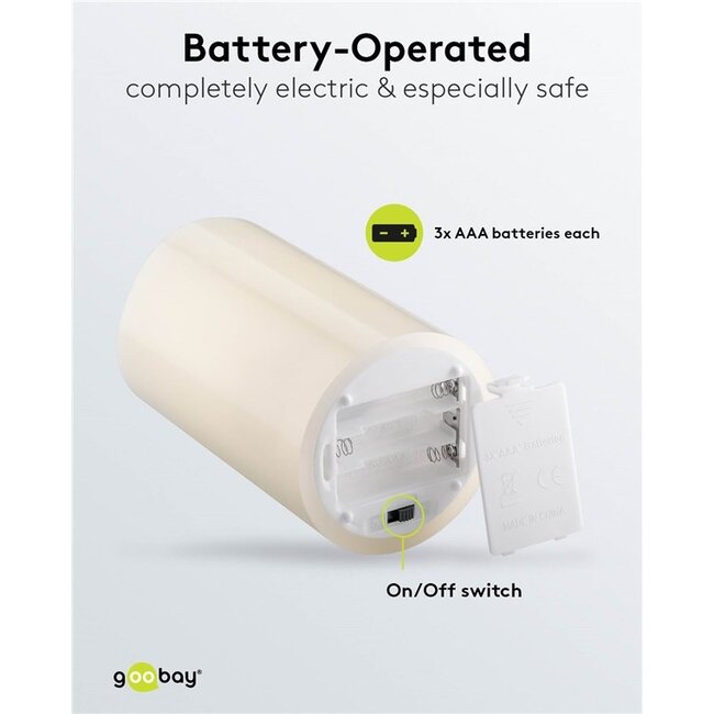 Goobay LED-kaarsenset | 3 stuks |afstandsbediening | wit | IP20