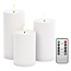 Goobay LED-kaarsenset | 3 stuks | afstandsbediening | wit | IP44