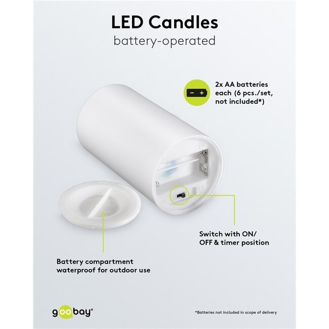 Goobay LED-kaarsenset | 3 stuks | afstandsbediening | wit | IP44