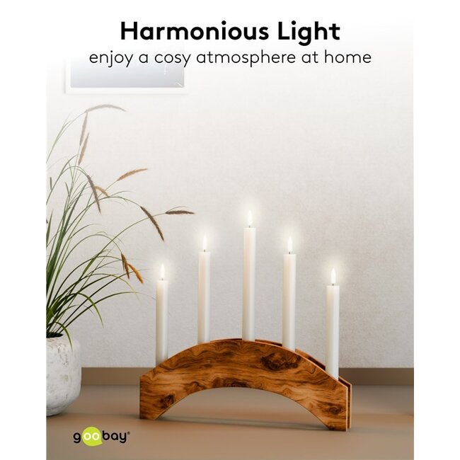 Goobay LED-kaarsenset | 5 stuks | afstandsbediening | wit | IP20