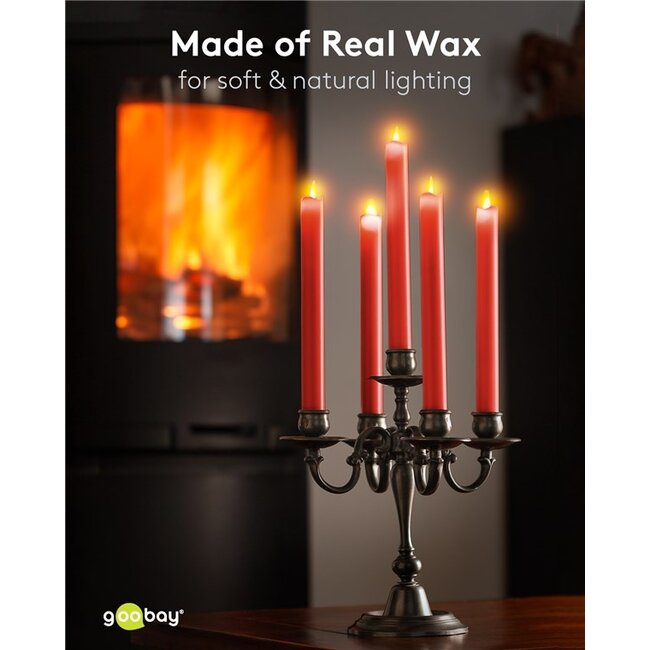 Goobay LED-kaarsenset | 5 stuks | afstandsbediening | rood | IP20