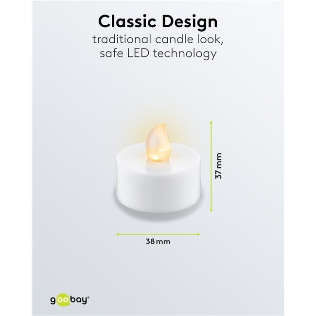 Goobay LED-theelichtjesset | 4 stuks | timerfunctie | wit | IP20