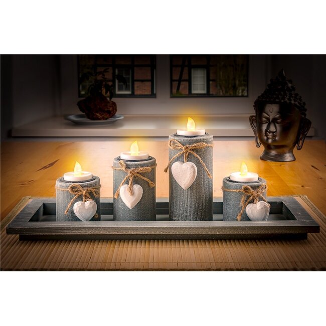 Goobay LED-theelichtjesset | 4 stuks | timerfunctie | wit | IP20