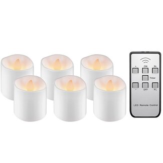 Goobay Goobay LED-theelichtjesset | 6 stuks | afstandsbediening | oplaadbaar | wit | IP20