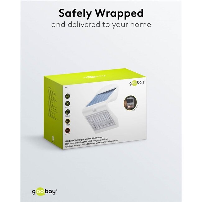 Goobay solar LED-wandlamp met bewegingssensor voor buiten | 4W | wit
