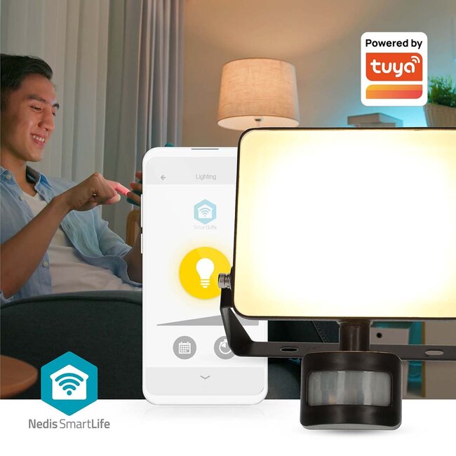 Nedis SmartLife schijnwerper met PIR | 20W | Wi-Fi | warm-/koel-wit | IP44