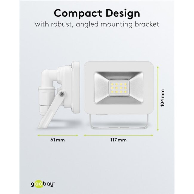 Goobay LED-schijnwerper voor buiten | 10W | IP65 | wit
