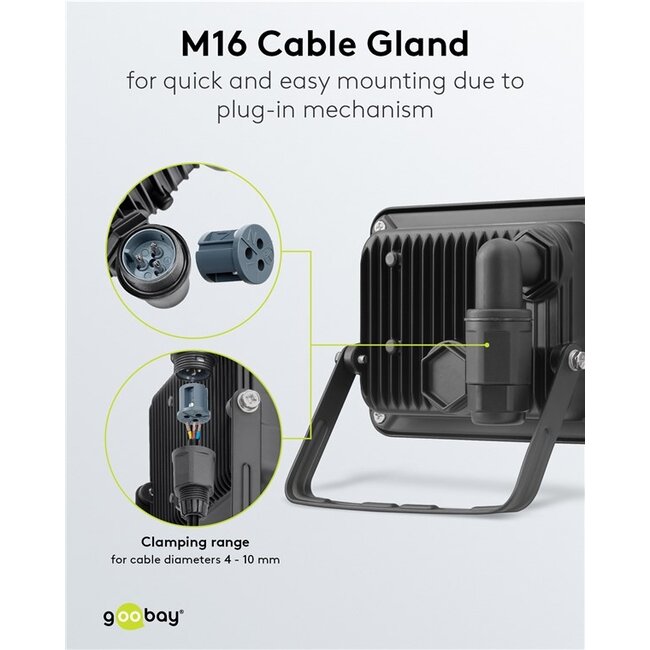 Goobay LED-schijnwerper voor buiten | 20W | IP65 | zwart