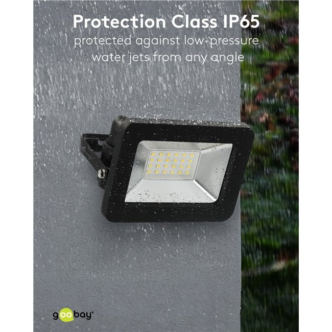 Goobay LED-schijnwerper voor buiten | 20W | IP65 | zwart