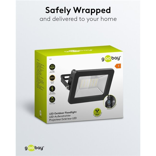 Goobay LED-schijnwerper voor buiten | 30W | IP65 | zwart
