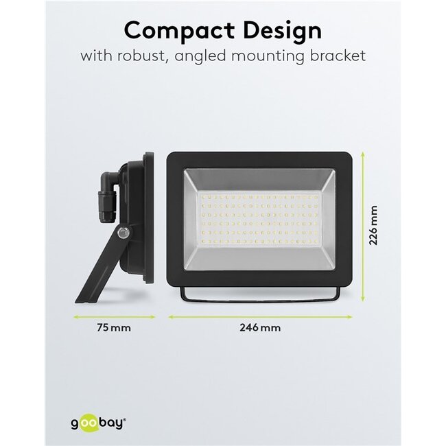 Goobay LED-schijnwerper voor buiten | 100W | IP65 | zwart