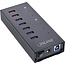 InLine USB hub (USB-A/USB-C) | 7x USB-A | USB3.0 5 Gbps | externe voeding | aluminium | 0,60 meter