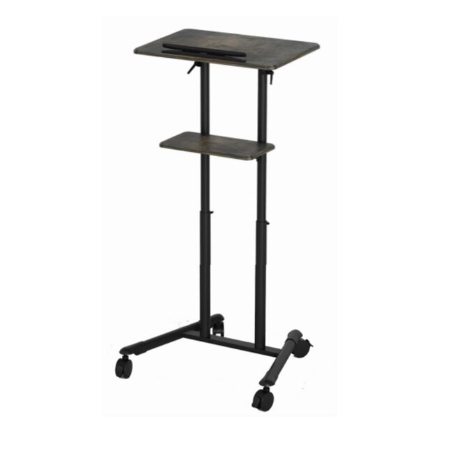 Mobiele lessenaar met zwenkwieltjes, zwart