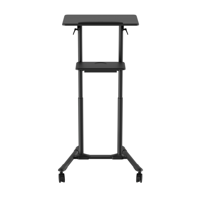 Mobiele lessenaar met zwenkwieltjes, zwart