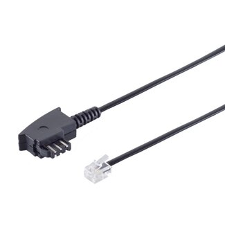 S-Impuls TAE-F - RJ11 telecom kabel | Duitsland (oud) | zwart | 10 meter