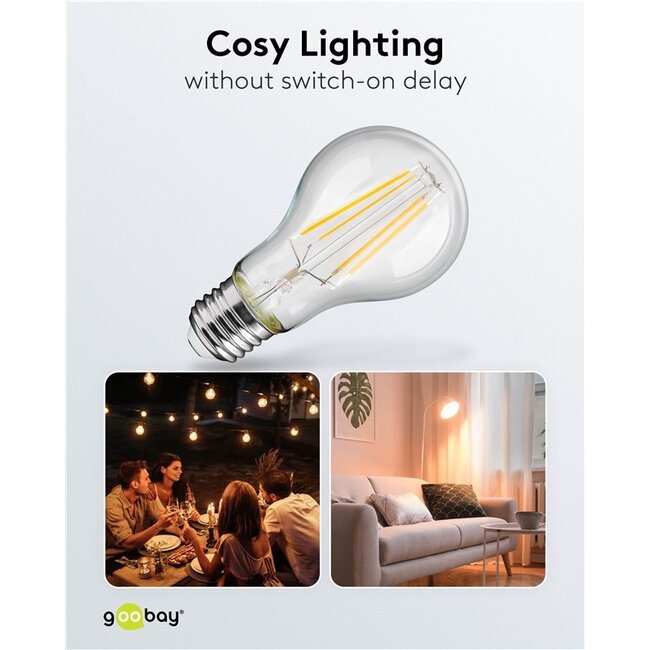 Goobay LED-filamentlamp | warm wit | E27 | A60 | 7W