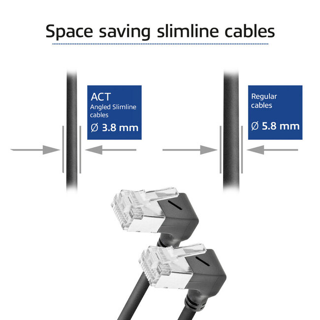 UFTP CAT6a slimline netwerkkabel | haaks (boven) / haaks (boven) | LSZH | zwart | 3 meter