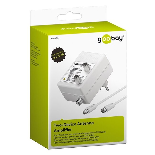 Goobay CAI antenneversterker | 2 uitgangen | 2x 15 dB