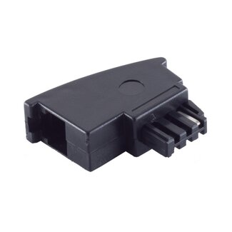 S-Impuls TAE-F - RJ11 telecom adapter | internationaal (nieuw) | zwart