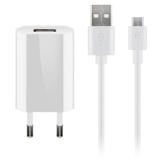 Goobay Goobay platte USB lader | incl. Micro USB kabel | 5W | wit | 1 meter