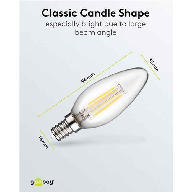 Goobay LED-filamentlamp | warm wit | E14 | C35 | 6W