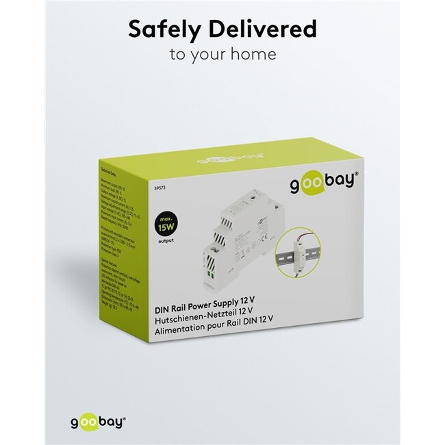 Goobay LED-transformator voor DIN-rail | 12V DC | 15W | IP20
