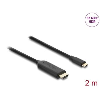 DeLOCK Delock USB Type-C™ to HDMI Cable (DP Alt Mode) 8K 60 Hz with HDR function 2 m black