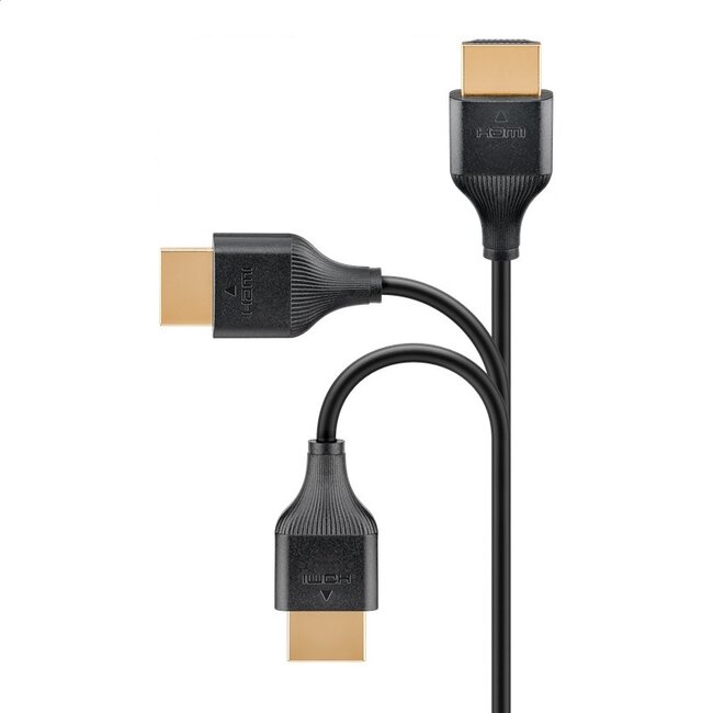 HDMI kabel | Slimline | HDMI2.1 (8K 60Hz + HDR) | CCS | zwart | 0,50 meter