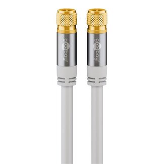 Goobay Goobay F (m) - F (m) coaxkabel | 135 dB | koper | recht | verguld | wit | 1 meter