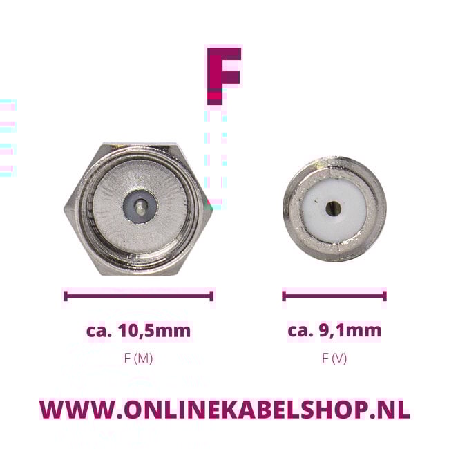 Goobay F (m) - F (m) coaxkabel | 135 dB | koper | recht | verguld | wit | 3 meter