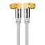 Goobay F (m) - F (m) coaxkabel | 135 dB | koper | haaks | verguld | wit | 2 meter