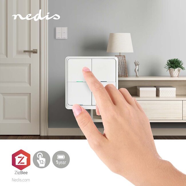Nedis SmartLife muurschakelaar | 4 knop | Zigbee