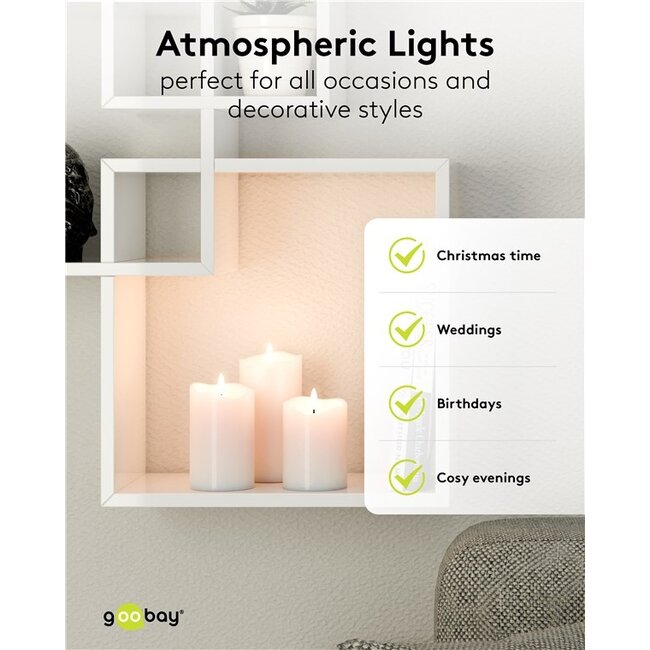 Goobay LED-kaars | 12,5 cm | timerfunctie | wit | IP20