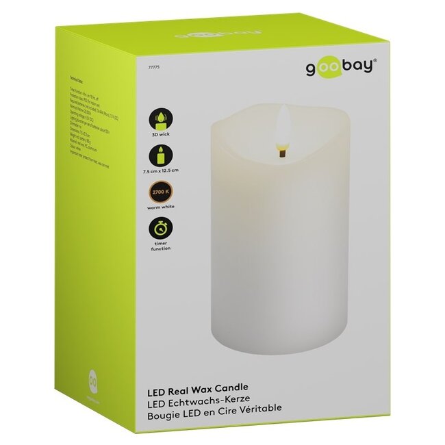 Goobay LED-kaars | 12,5 cm | timerfunctie | wit | IP20