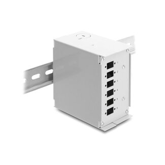 DeLOCK Delock Fiber Optic Patch Panel 6 port for SC Simplex or LC Duplex grey metal for DIN rail mounting