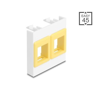 DeLOCK Delock Easy 45 Module with two Keystone Holders 45 x 45 mm, white / yellow