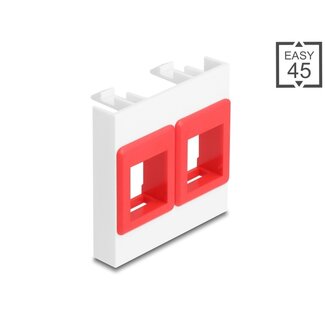 DeLOCK Delock Easy 45 Module with two Keystone Holders 45 x 45 mm, white / red