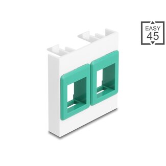 DeLOCK Delock Easy 45 Module with two Keystone Holders 45 x 45 mm, white / green
