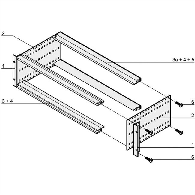 SCHROFF EuropacPRO 19" moduledrager voor backplane, retrofit afscherming, 3 HE, 475 mm