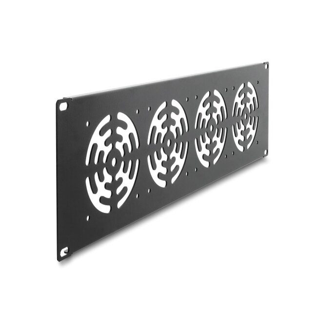 Delock 19″ 3U Rack Cover for 4 fans 92 x 92 mm dark grey