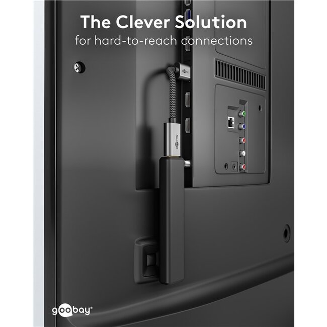 Goobay Plus HDMI flex adapter | Slimline | HDMI2.1 (8K 60Hz + HDR) | 0,10 meter