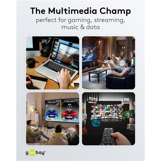 Goobay Plus HDMI flex adapter | Slimline | HDMI2.1 (8K 60Hz + HDR) | 0,10 meter