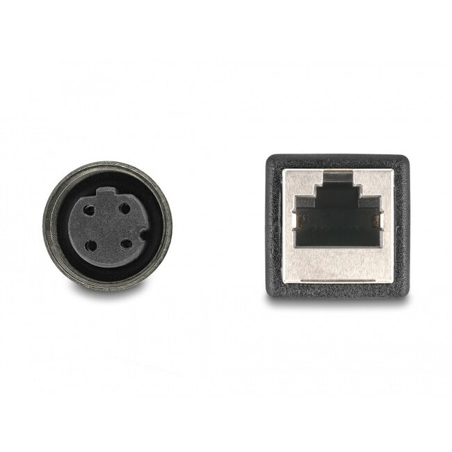 M12 4-pins D-gecodeerd (v) - RJ45 (v) industriële netwerkkabel | CAT5e | PU | 0,50 meter