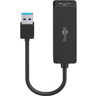 Goobay Goobay USB-A naar RJ45 LAN adapter | USB3.0 | CAT6 | zwart | 0,10 meter